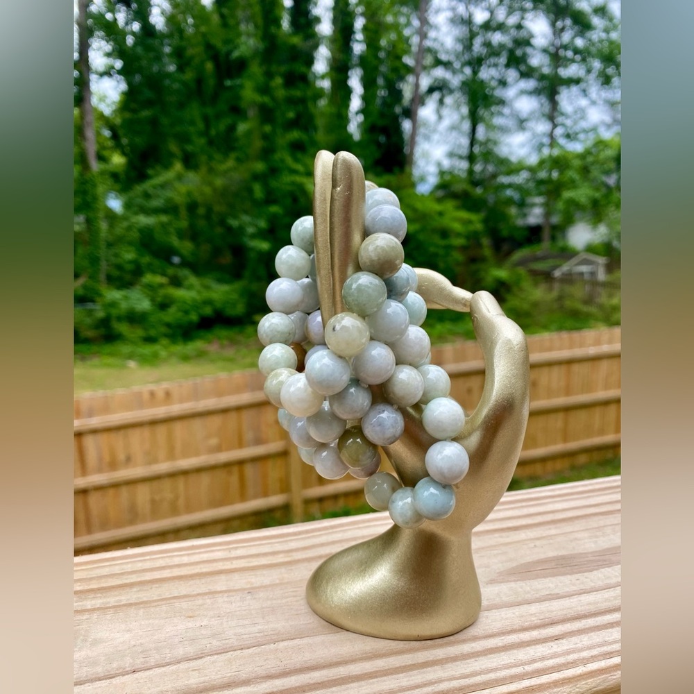 Mint Green Burmese Jade Round Bead Unisex Bracelet 12mm - Picture 8 of 8